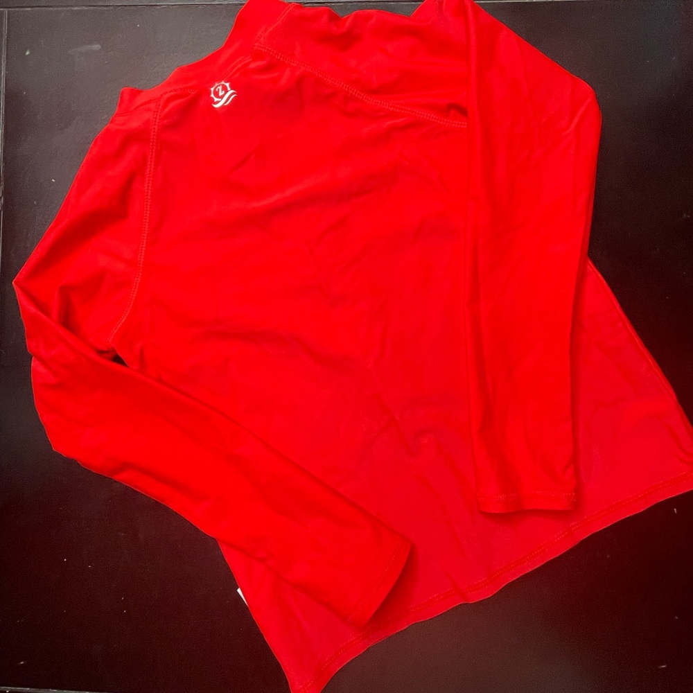 Swimzip Rash Guard UPF 50 Vibrant Red Zip-Up Jacket - Picture 4 of 6